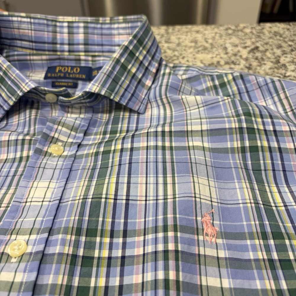 Polo Ralph Lauren Mens XXL Classic Fit Long Sleeve Plaid Button Down Shirt⁠